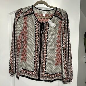 NWT Dress Barn polyester flowy top size M Y2K